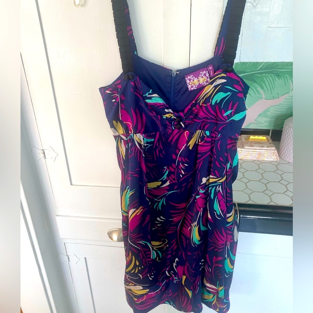 Precious Yumi Kim Silk Purple & Navy Fern Dress